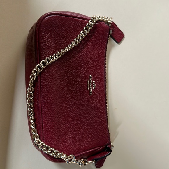 Coach Bags Coach Wine Colored Handbag With Gold Chain Strap Poshmark